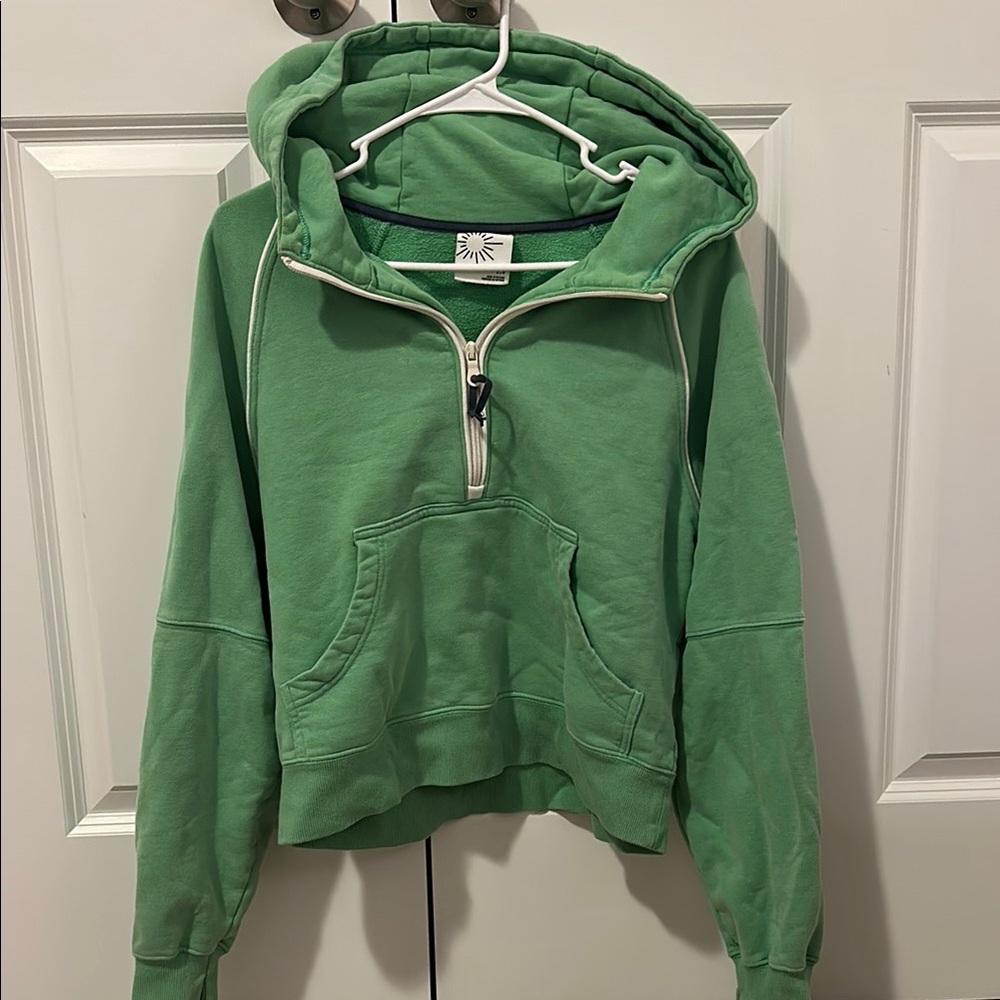 Green Half-Zip Hoodie